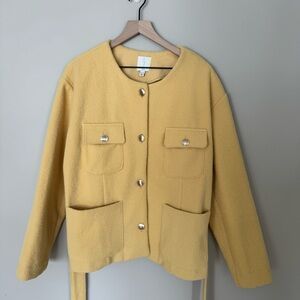 Joie Yellow Button-Front Women's Blazer
